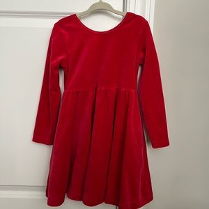 Red Hanna Andersson Velour Dress Size 4
